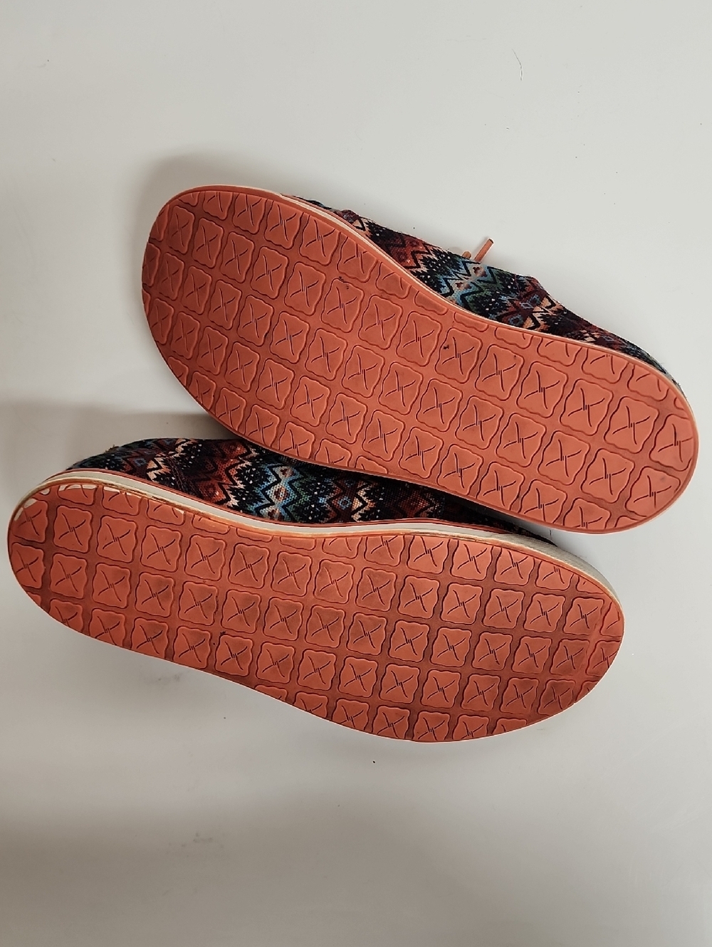 Twisted X Hooey Aztec-Pattern Canvas Sneakers - Orange/Blue Size 8.5M - Picture 6 of 13